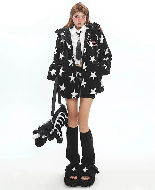 Deal of the Week Superstar Fleece Long Sleeve Hooded Zip Up Jacket Hoodie
