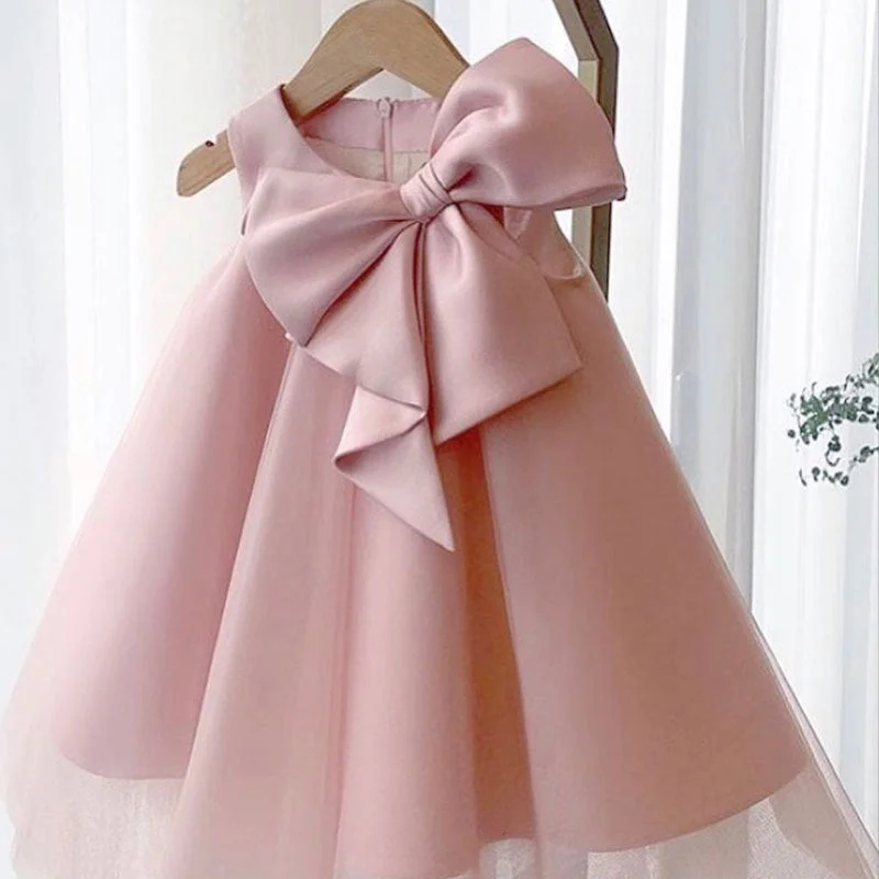 Price Rollback First Communion Dress Girl Formal Princess Dress Summer Bowknot Birthday Party Dress