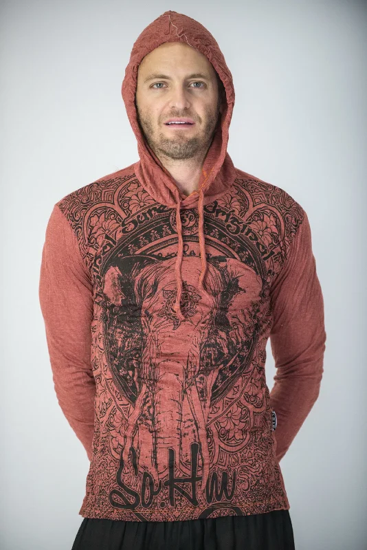 Instant Discount Sure Design Unisex Wild Elephant Hoodie Brick