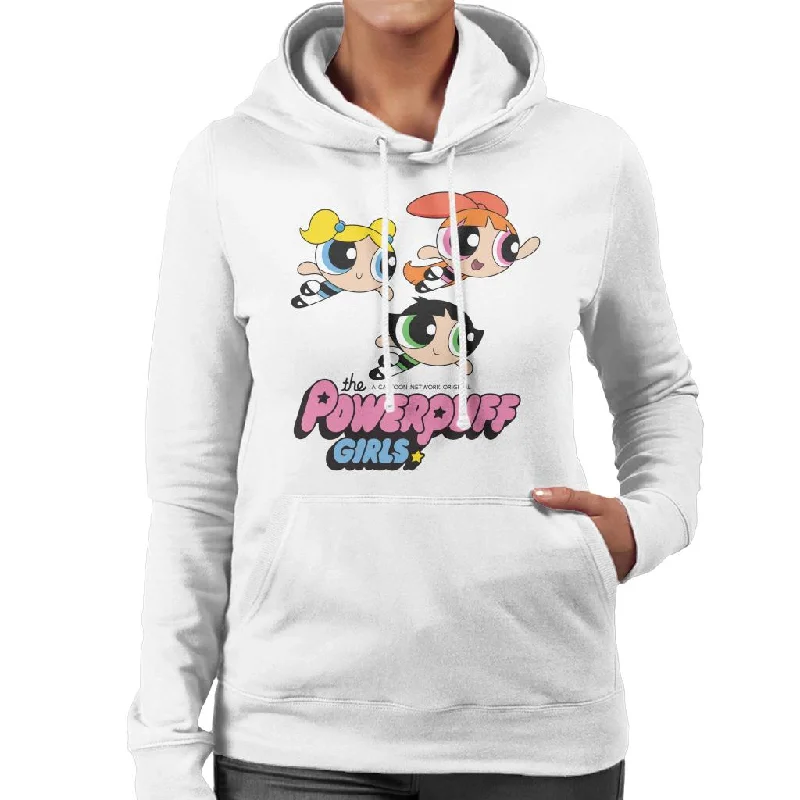 Flash Deals Powerpuff Girls Trio Smiling Flying Women's Hooded Sweatshirt
