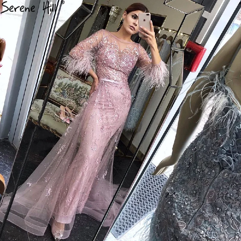 Reduced Prices Serene Hill Evening Dress Long Wine Red Mermaid Dress Beaded Feathers With Cloak Party Gown Women Party LA70827 Reduced Prices Serene Hill Evening Dress Long Wine Red Mermaid Dress Beaded Feathers With Cloak Party Gown Women Party LA70827