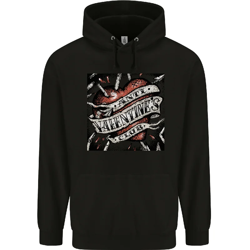 New Deals Anti Valentines Club Heart Singles Day Mens 80% Cotton Hoodie