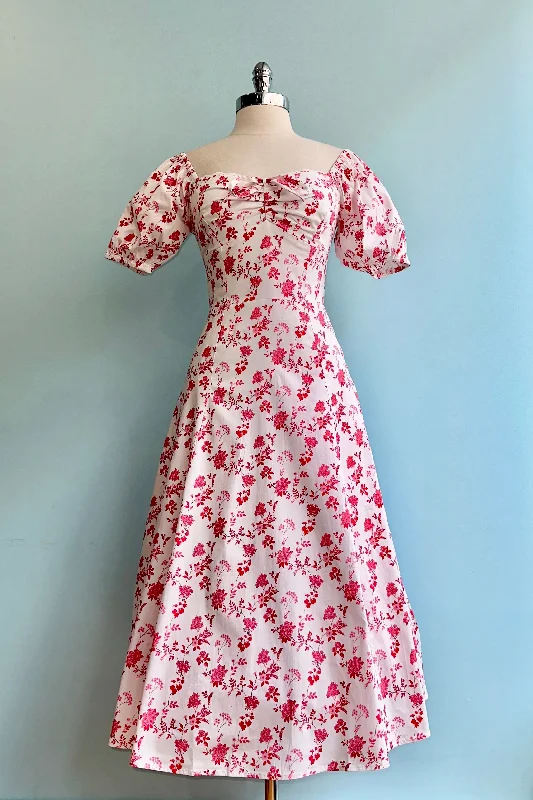 Price Fest Pink Floral Cedar Midi Dress by Timeless London