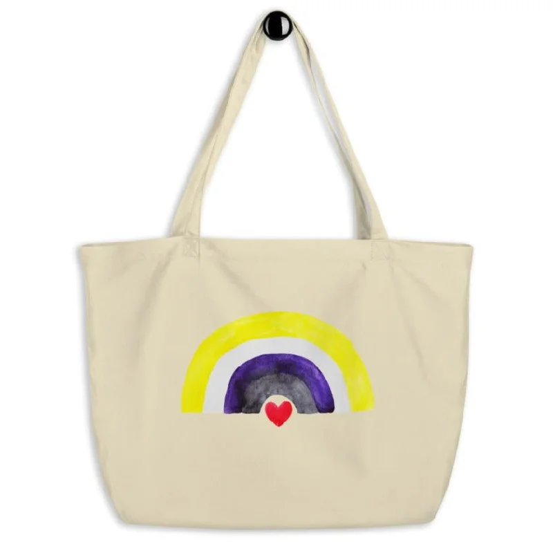 Bargain Bin Non-Binary Rainbow Flag -- Tote Bag