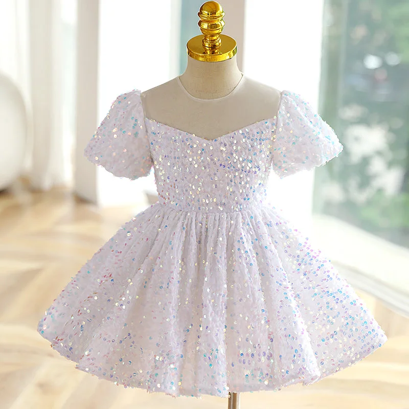 Today’s Special Flower Girl Dress Toddler Summer White Sequins Mesh Pageant Princess Party Dress Today’s Special Flower Girl Dress Toddler Summer White Sequins Mesh Pageant Princess Party Dress