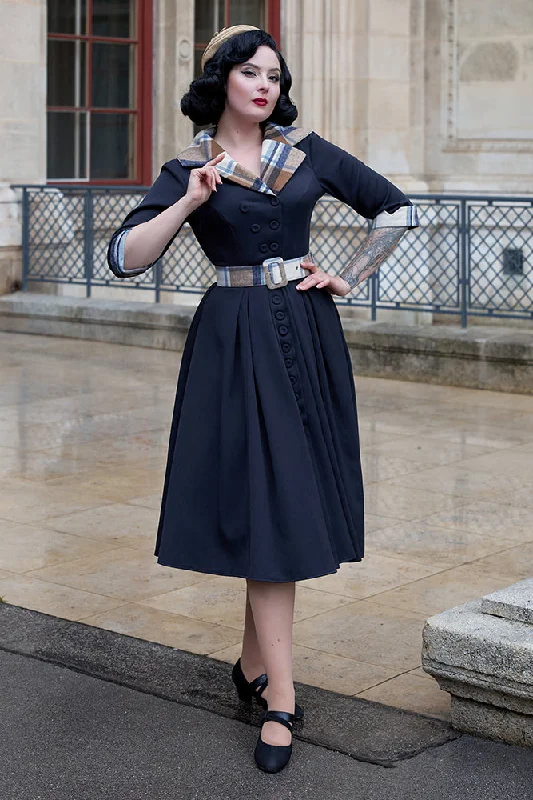 Unbeatable Prices Griselda Lee Navy Plaid Dress by Miss Candyfloss