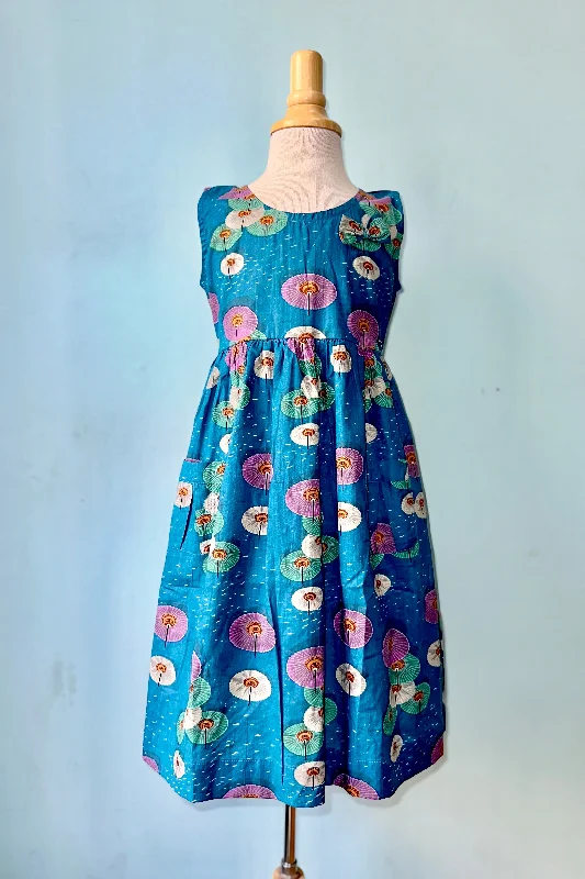Price Drop Kids Blue Parasol Print Dress by Apsara