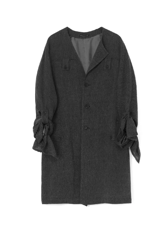Online Only C/SOFT TWEED M-FRONT ASYMME CUFF DESIGNED D