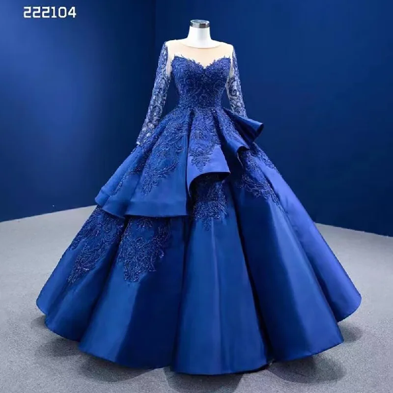 Exclusive Online Offer Serene Hill Blue Long Ssleeves Beaded Lace Lace Up Ball Gown Bride Gowns Wedding Dress High End Custom Made 2024 HM222104 Exclusive Online Offer Serene Hill Blue Long Ssleeves Beaded Lace Lace Up Ball Gown Bride Gowns Wedding Dress High End Custom Made 2024 HM222104