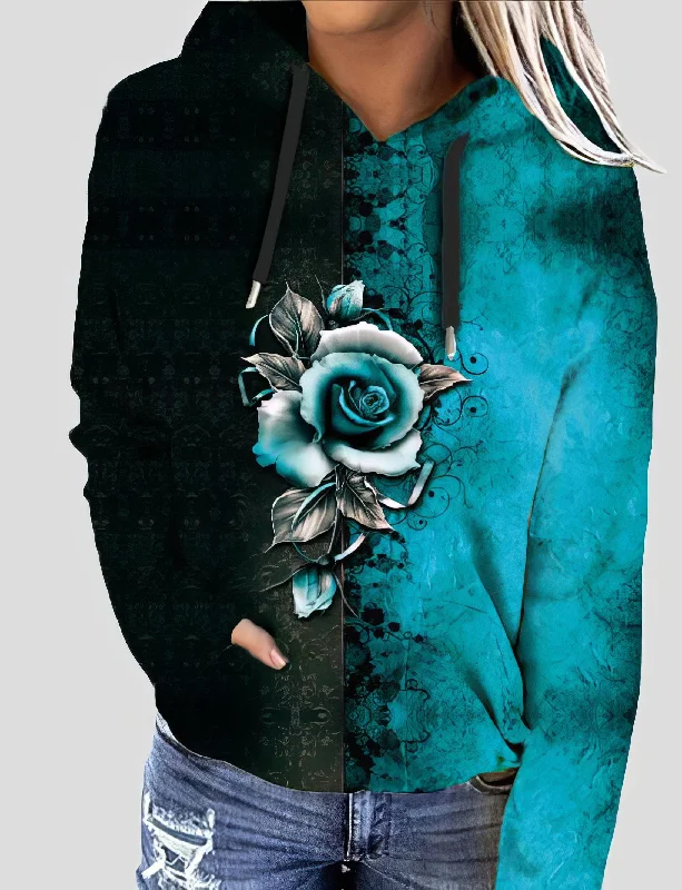 Special Buy Printed Rose Hoodie