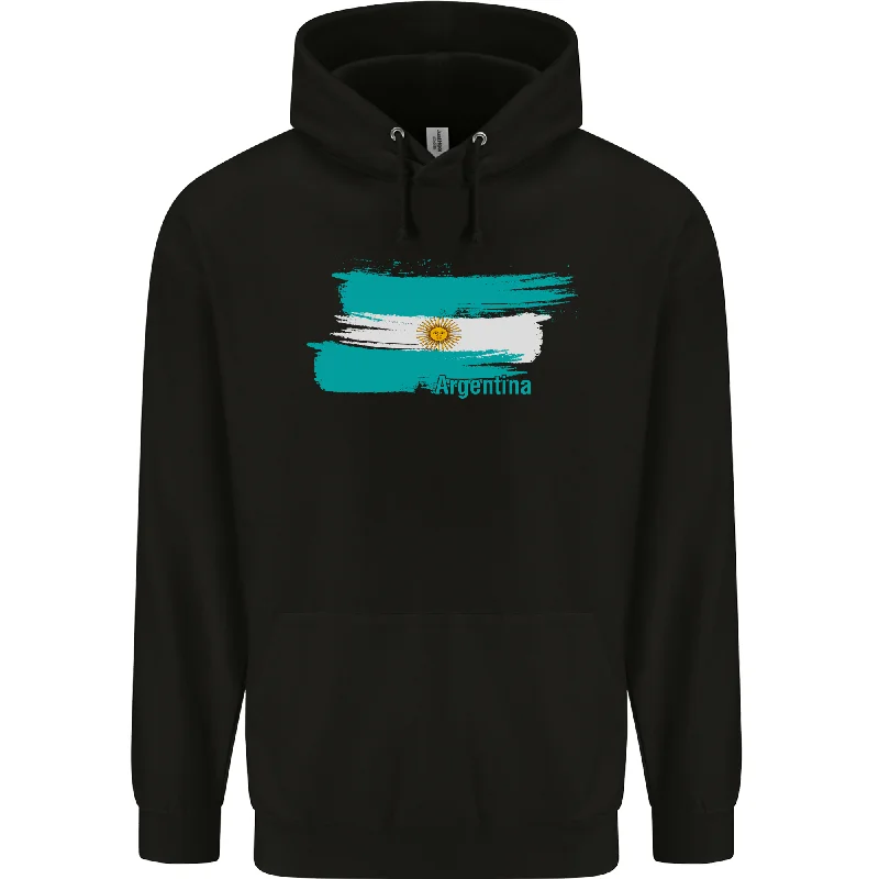 Markdowns Argentina Football Distressed Flag Mens 80% Cotton Hoodie