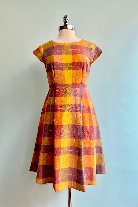 Discount Mania Sunset Plaid Devonshire Dress by Mata Traders