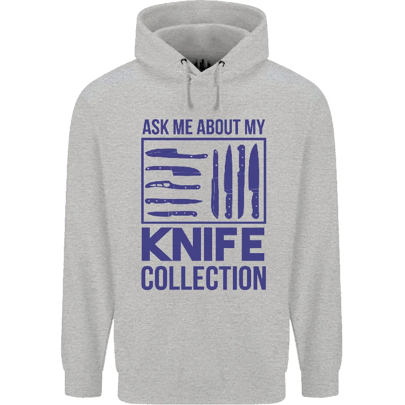 Savings Spectacular Ask About My Knife Collection Funny Chef Mens 80% Cotton Hoodie