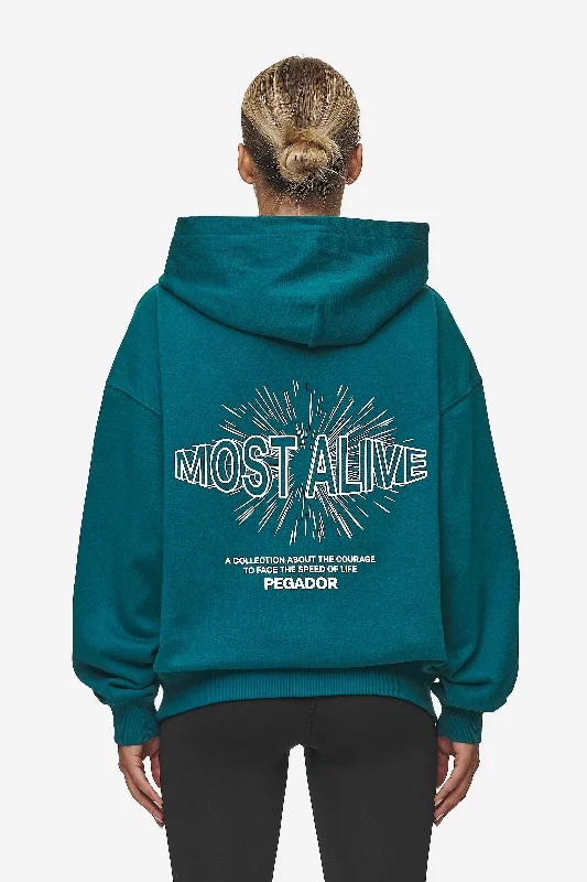 Big Discounts Nisa Oversized Hoodie Washed Urban Turquoise