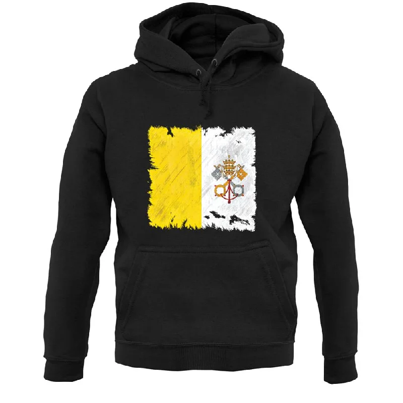 Deal Dash Vatican City Grunge Style Flag Unisex Hoodie