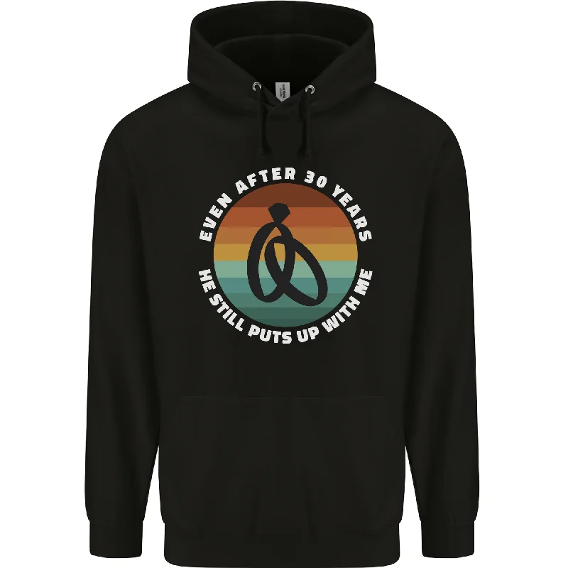 Friends and Family Sale 30 Year Wedding Anniversary 30th Marriage Mens 80% Cotton Hoodie