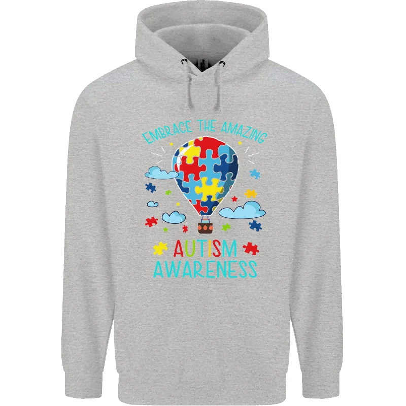 Weekend Flash Sale Autism Awareness Embrace Amazing Autistic Mens 80% Cotton Hoodie
