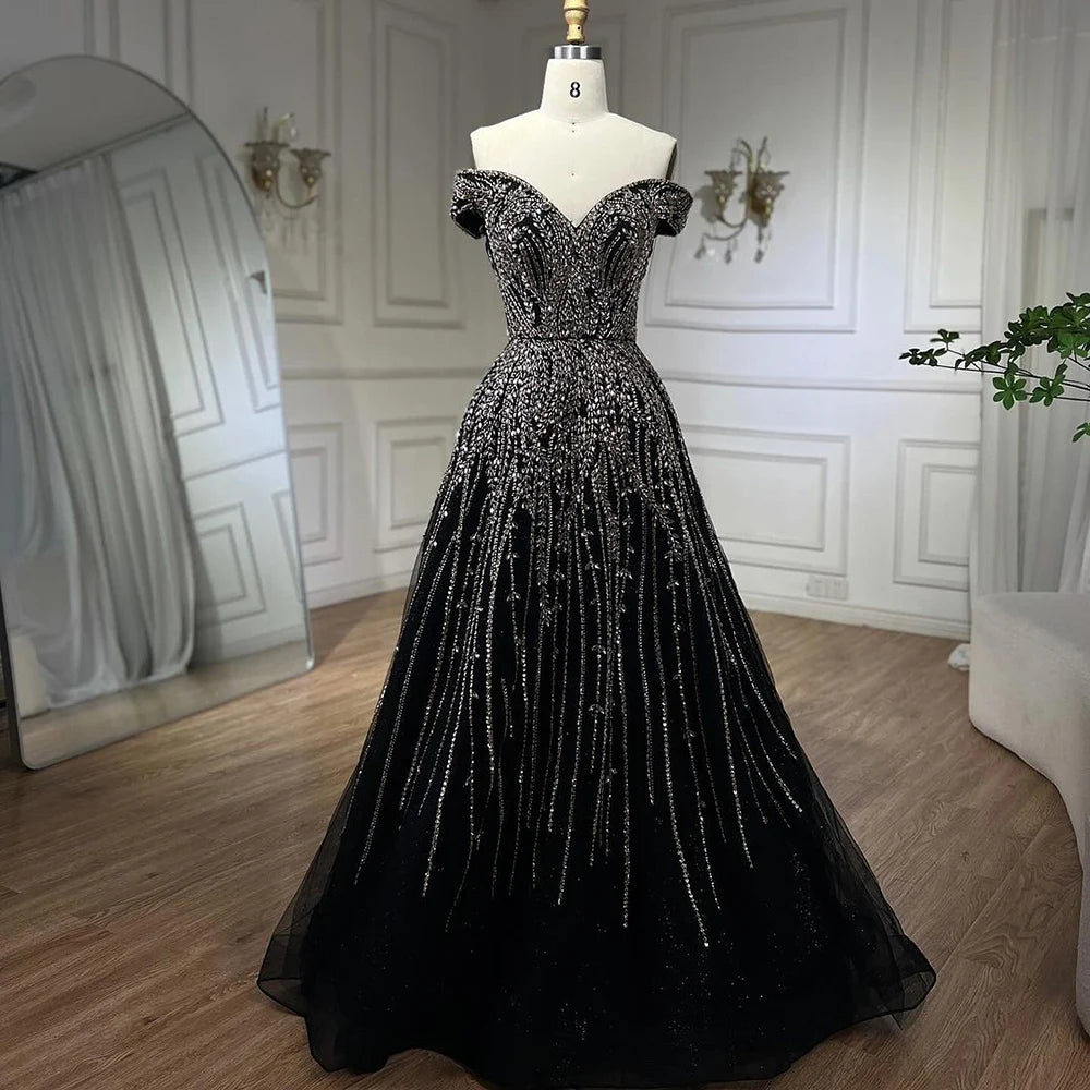 Lowest Price Serene Hill Rose Gold Beaded Evening Dresses Gowns 2024 A-Line Luxury Sleeveless For Women Party LA71459
