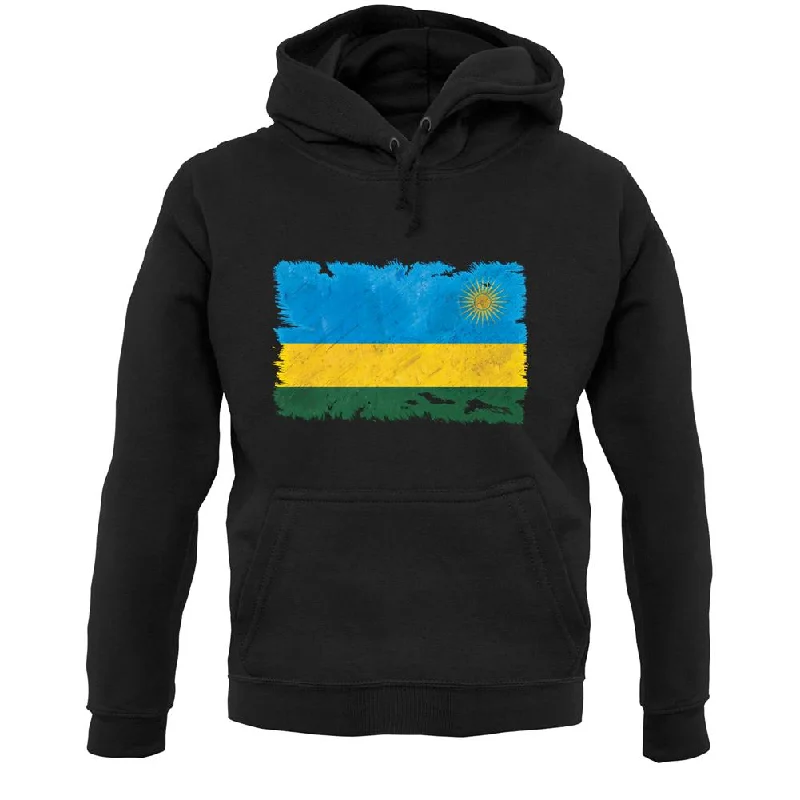 Daily Deals Rwanda Grunge Style Flag Unisex Hoodie