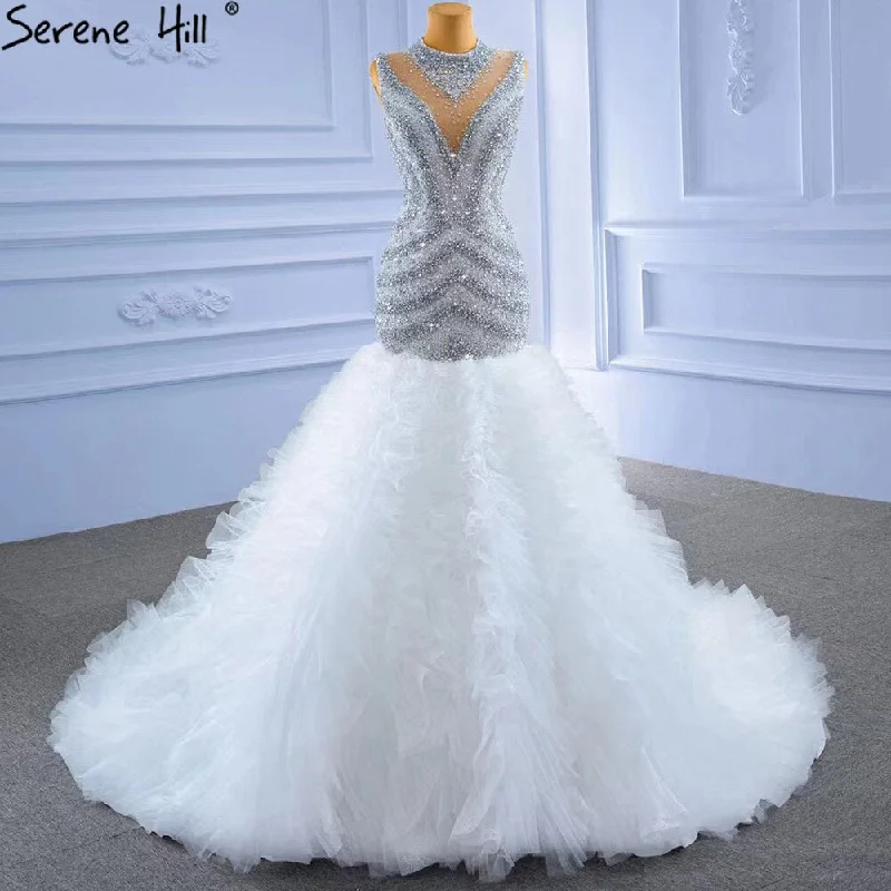 Act Fast Serene Hill Grey White Mermaid Wedding Dresses 2024 Luxury Beaded Ruffles Elegant Bride Gowns HM67295 Custom Made Act Fast Serene Hill Grey White Mermaid Wedding Dresses 2024 Luxury Beaded Ruffles Elegant Bride Gowns HM67295 Custom Made