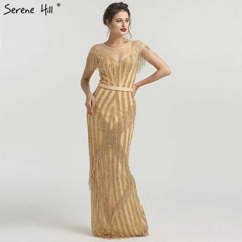 Online Only On Sale no return no refundSale Gold Luxury Sleeveless Mermaid Evening Dresses Elegant Sparkle Evening Gowns LA6543 Online Only On Sale no return no refundSale Gold Luxury Sleeveless Mermaid Evening Dresses Elegant Sparkle Evening Gowns LA6543