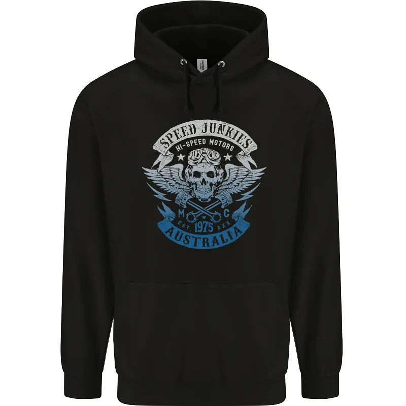 Price Reduction Australia Speed Junkies Biker Motorcycle Mens 80% Cotton Hoodie