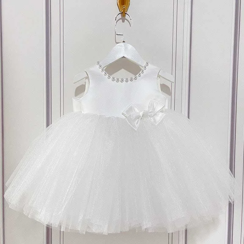 Year-End Sale Flower Girl Dresses Baby Girl Birthday Party Dress Summer White Bow Puffy Baptism Dress Year-End Sale Flower Girl Dresses Baby Girl Birthday Party Dress Summer White Bow Puffy Baptism Dress
