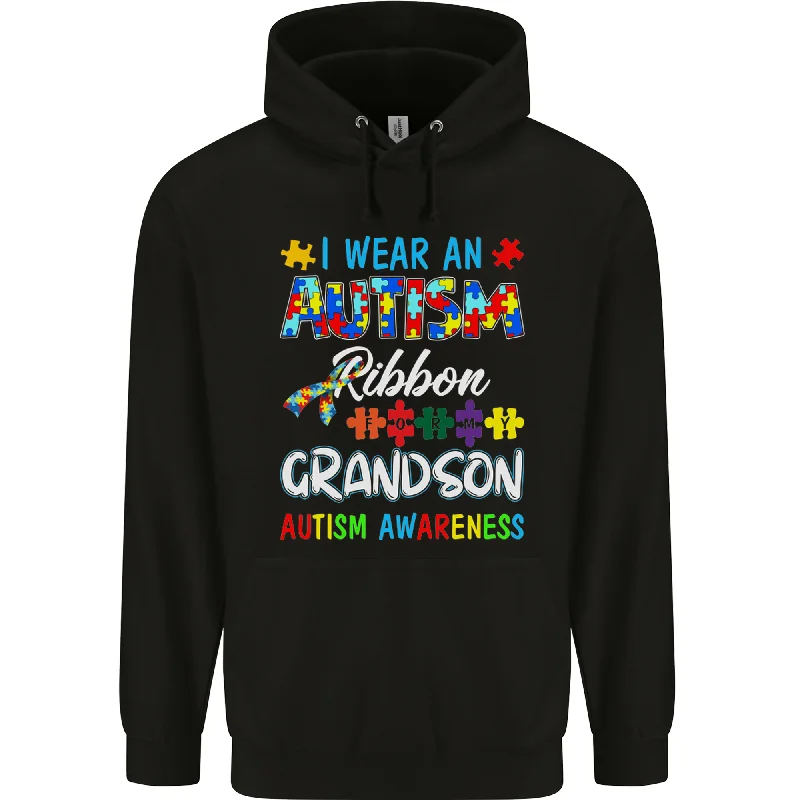 Incredible Offers Autism Ribbon For My Grandson Autistic ASD Mens 80% Cotton Hoodie