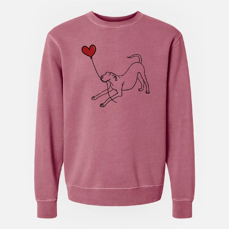 Bargain Prices Great Dane Heart String - Unisex Pigment Dyed Crew Sweatshirt