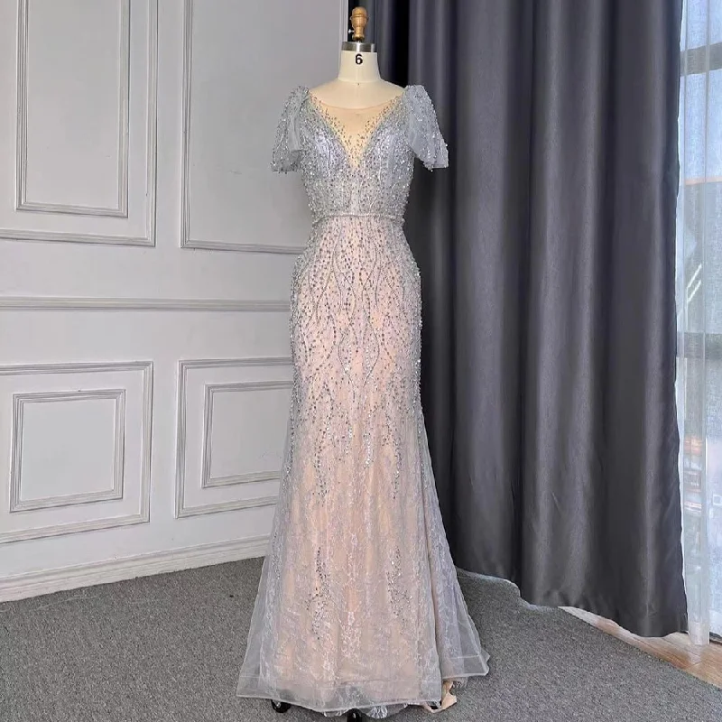Final Sale Serene Hill Grey Mermaid Elegant Avond Jurken 2024 Luxe Kralen O-hals Korte Voor Vrouwen Party LA71697 Final Sale Serene Hill Grey Mermaid Elegant Avond Jurken 2024 Luxe Kralen O-hals Korte Voor Vrouwen Party LA71697