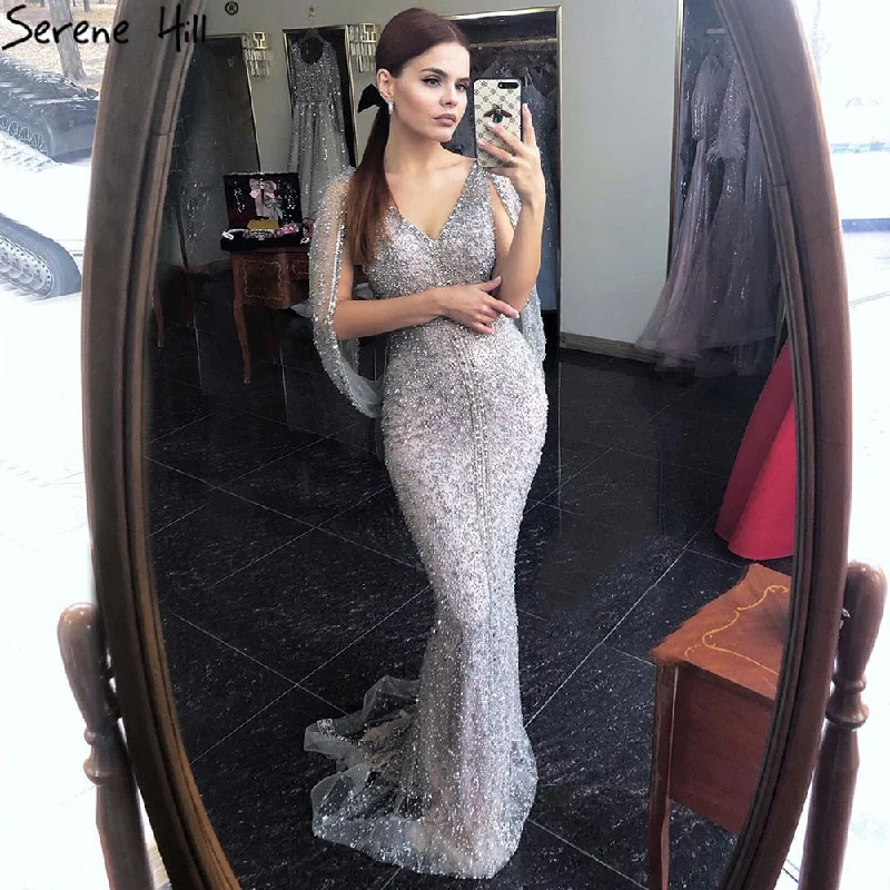 Friends and Family Sale Serene Hill Grey Mermaid Luxury Sparkle Evening Dresses Gowns Elegant Beading Crystal Sexy For Women Party LA70847 Friends and Family Sale Serene Hill Grey Mermaid Luxury Sparkle Evening Dresses Gowns Elegant Beading Crystal Sexy For Women Party LA70847