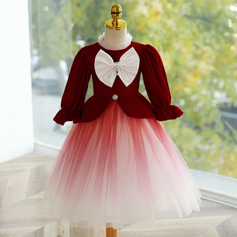 Price Smash Girl Christmas Dress Toddler Ball Gowns Toddler Red Gradient Long Sleeve Big Bow Princess Dress Price Smash Girl Christmas Dress Toddler Ball Gowns Toddler Red Gradient Long Sleeve Big Bow Princess Dress