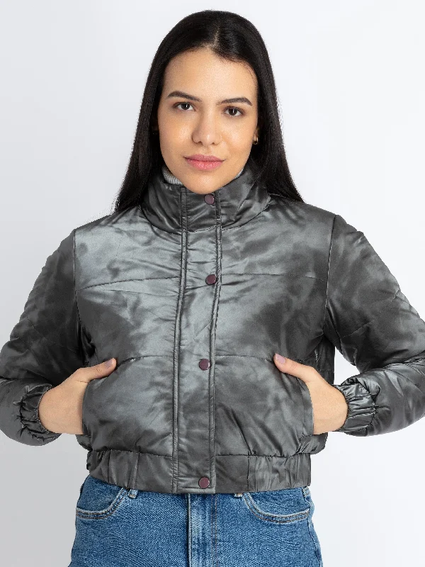 Referral Discount Womens Solid High Neck Jacket
