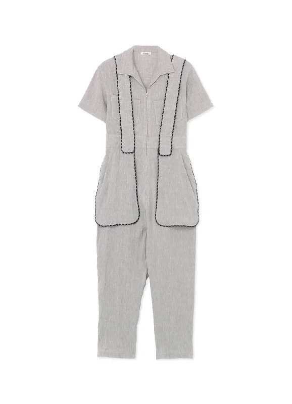 Price Drop Alert BREATHABLE LINEN/RAYON JUMPSUIT WITH MULTIPLE POCKETS