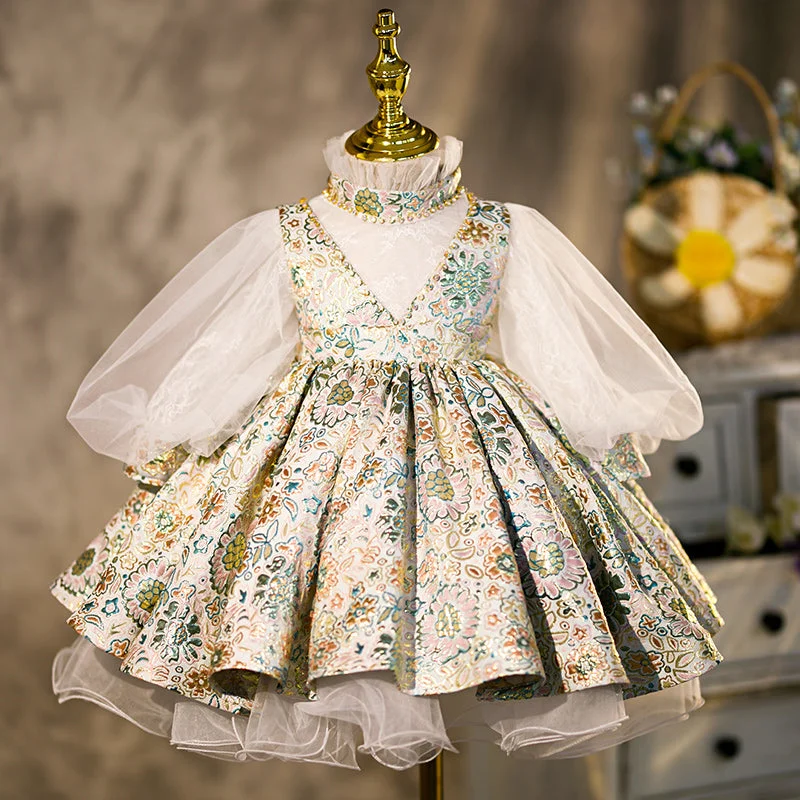 Special Price Baby Girl Birthday Party Dress Long Sleeve Flower Girl Dress Princess Dress