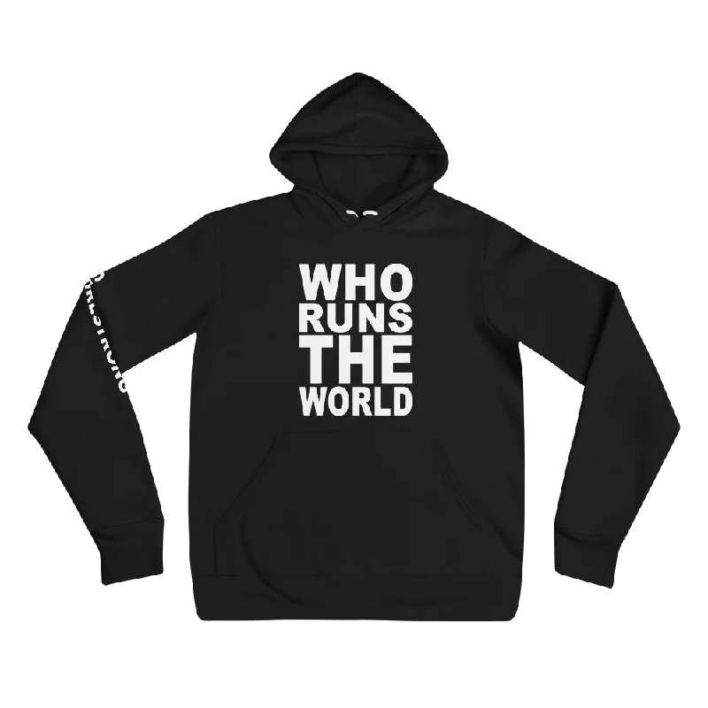Special Discount EVERYDAY GIRLSTRONG FLEECE UNISEX HOODIE BLACK - WHO RUNS THE WORLD