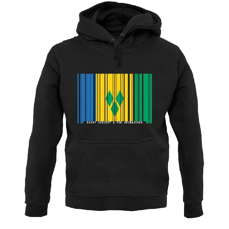 Super Deal Saint Vincent And The Grenadines Barcode Style Flag Unisex Hoodie