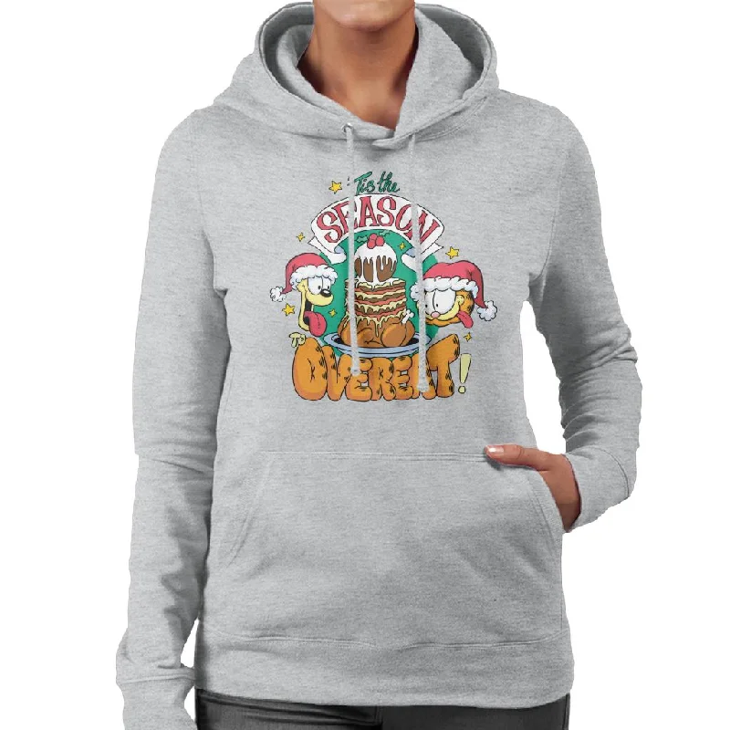 Instant Discount Garfield Christmas Tis The Season To Overeat Women's Hooded Sweatshirt