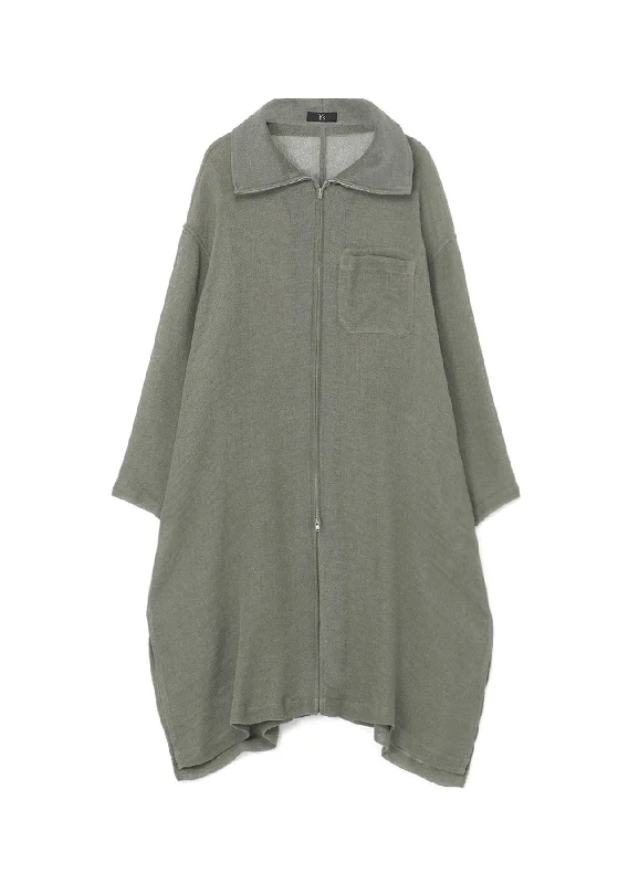 Lowest Price LENO CLOTH STAND COLLAR DRESS