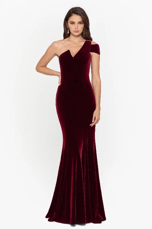 Limited Time Offer "Ella" Long Velvet One Shoulder Dress