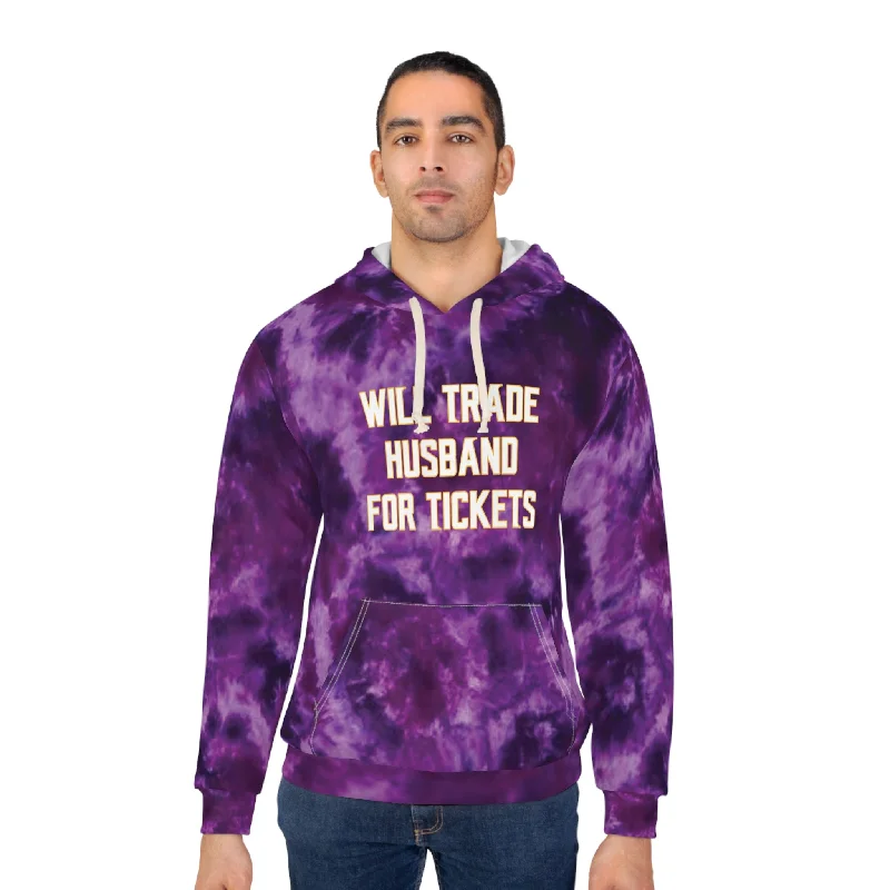 Buy More, Save More Unisex Pullover Hoodie - Purple Tie-Dye - Husband for Tickets