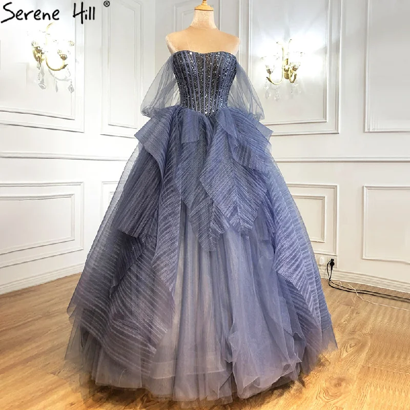 Loyalty Reward Serene Hill Luxury Blue Beading Evening Dresses Srtapless Sexy Ball Gowns 2024 For Women Party LA70936 Loyalty Reward Serene Hill Luxury Blue Beading Evening Dresses Srtapless Sexy Ball Gowns 2024 For Women Party LA70936