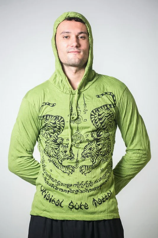 Super Sale Sure Design Unisex Thai Tattoo Hoodie Lime