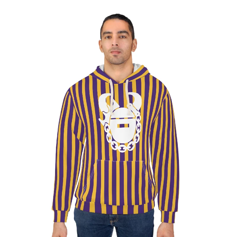 Year-End Sale Unisex Pullover Hoodie - Stripes - Game Day Helmet