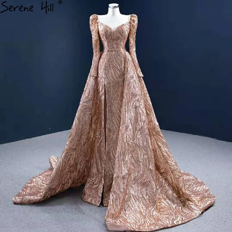 Special Savings Serene Hill Gold Mermaid Luxury Evening Dresses Gowns 2024 Elegant With Train Sexy For Women Party HM67208 Special Savings Serene Hill Gold Mermaid Luxury Evening Dresses Gowns 2024 Elegant With Train Sexy For Women Party HM67208