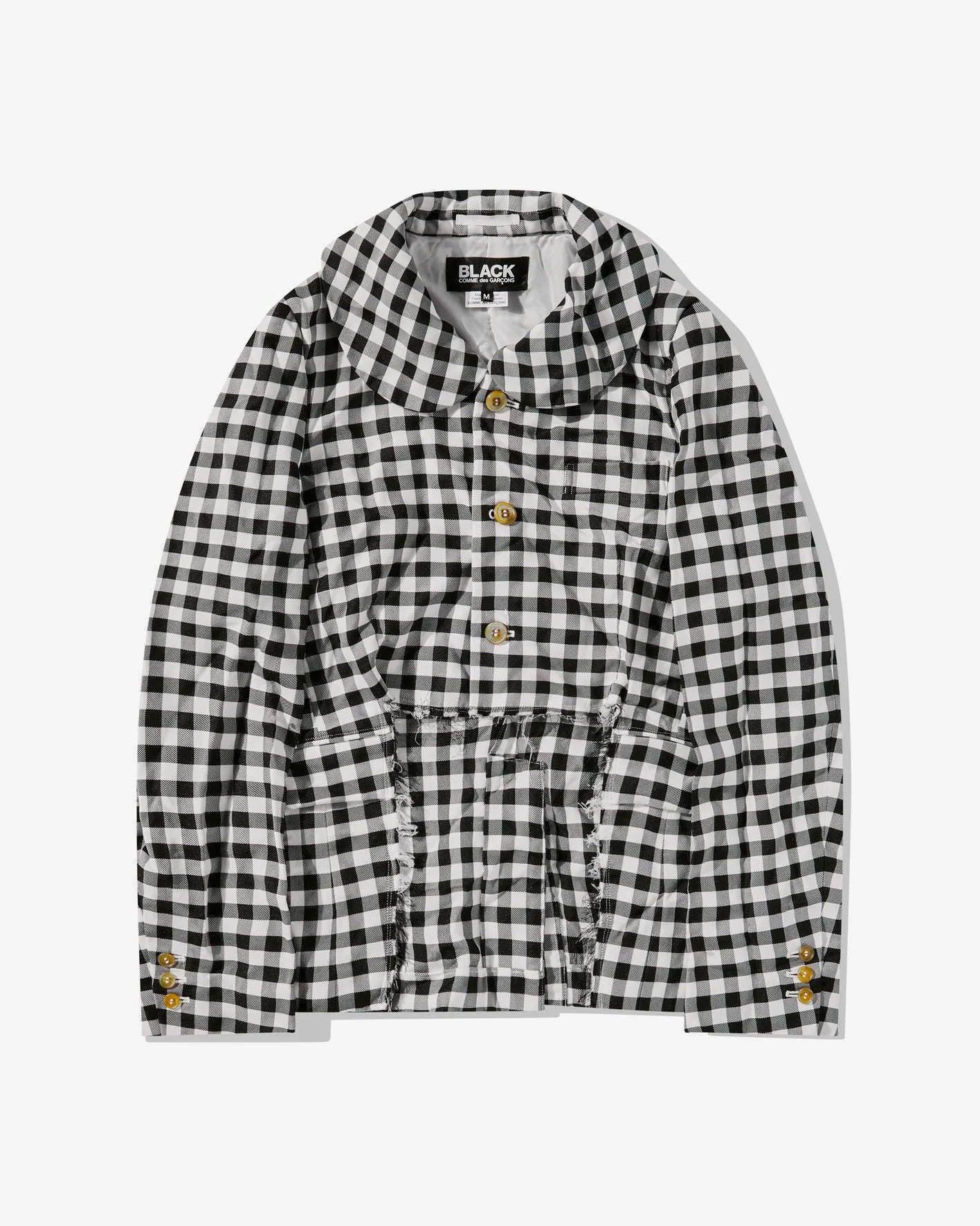 Big Discounts BLACK Comme des Garçons Cut Out Checked Jacket (Black/White)