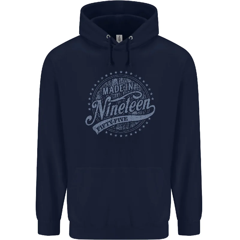 Sale Event Distressed 69th Birthday Made In 1955 Mens 80% Cotton Hoodie Navy Blue