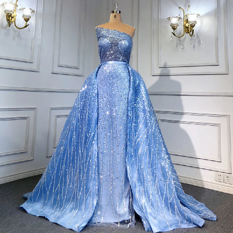 Discount Extravaganza Serene Hill Blue Mermaid Backless Evening Dresses Gowns 2024 Luxury Beaded Elegant Detachable Skirt For Woman Party LA71665 Discount Extravaganza Serene Hill Blue Mermaid Backless Evening Dresses Gowns 2024 Luxury Beaded Elegant Detachable Skirt For Woman Party LA71665