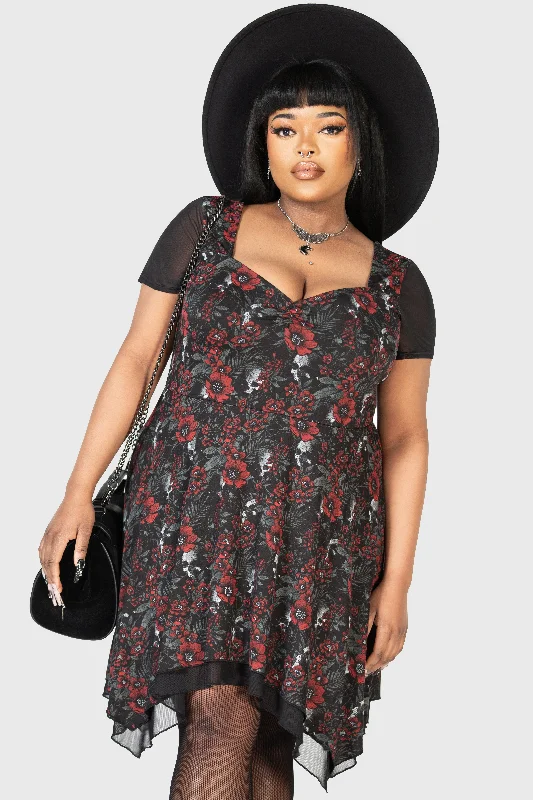 Huge Savings Crimson Decay Mini Dress [PLUS]