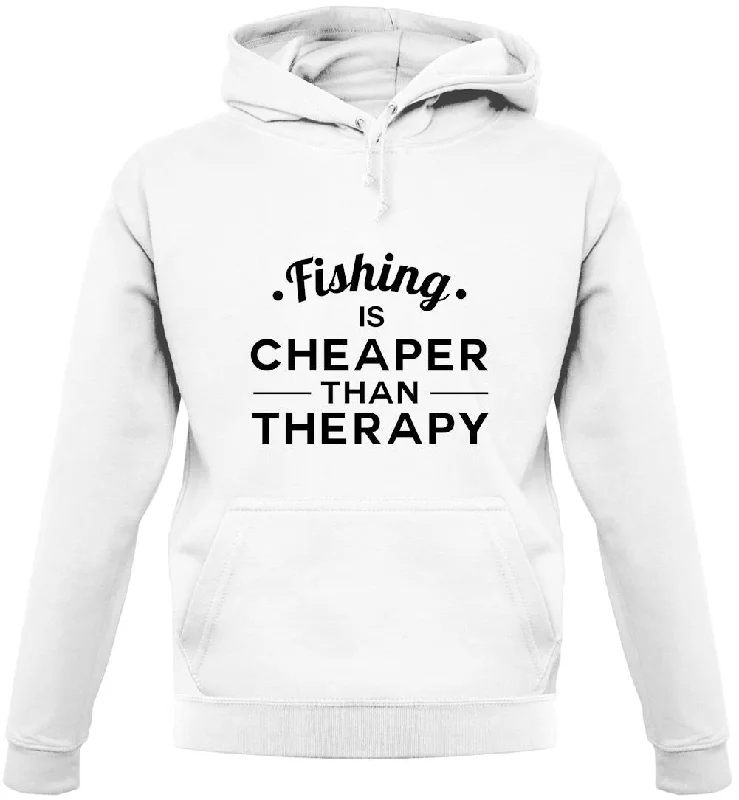 Super Sale Fishing Is Cheaper Than Therapy Unisex Hoodie